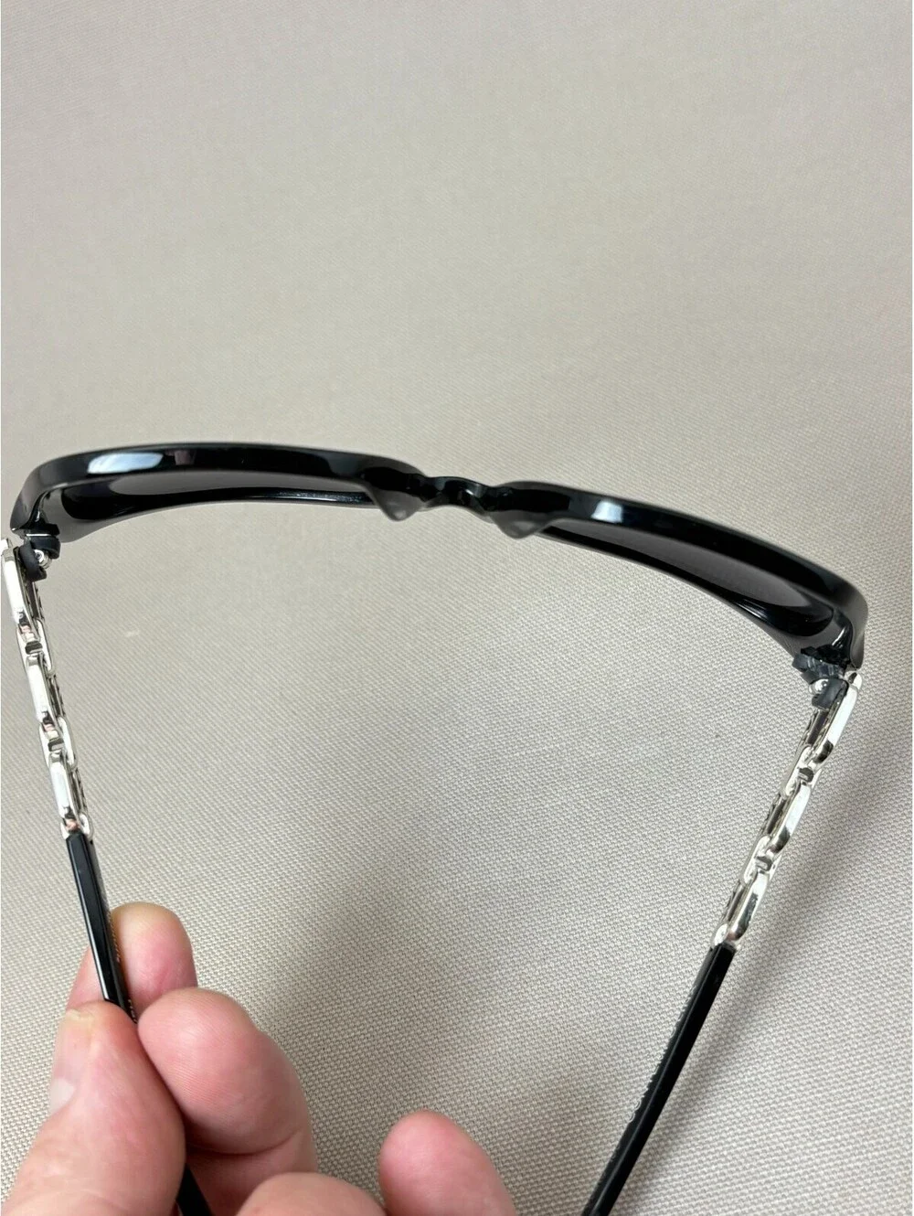 Brighton Contempo Linx Sunglasses Black Silver Chain Link Cat Eye Shades A13133